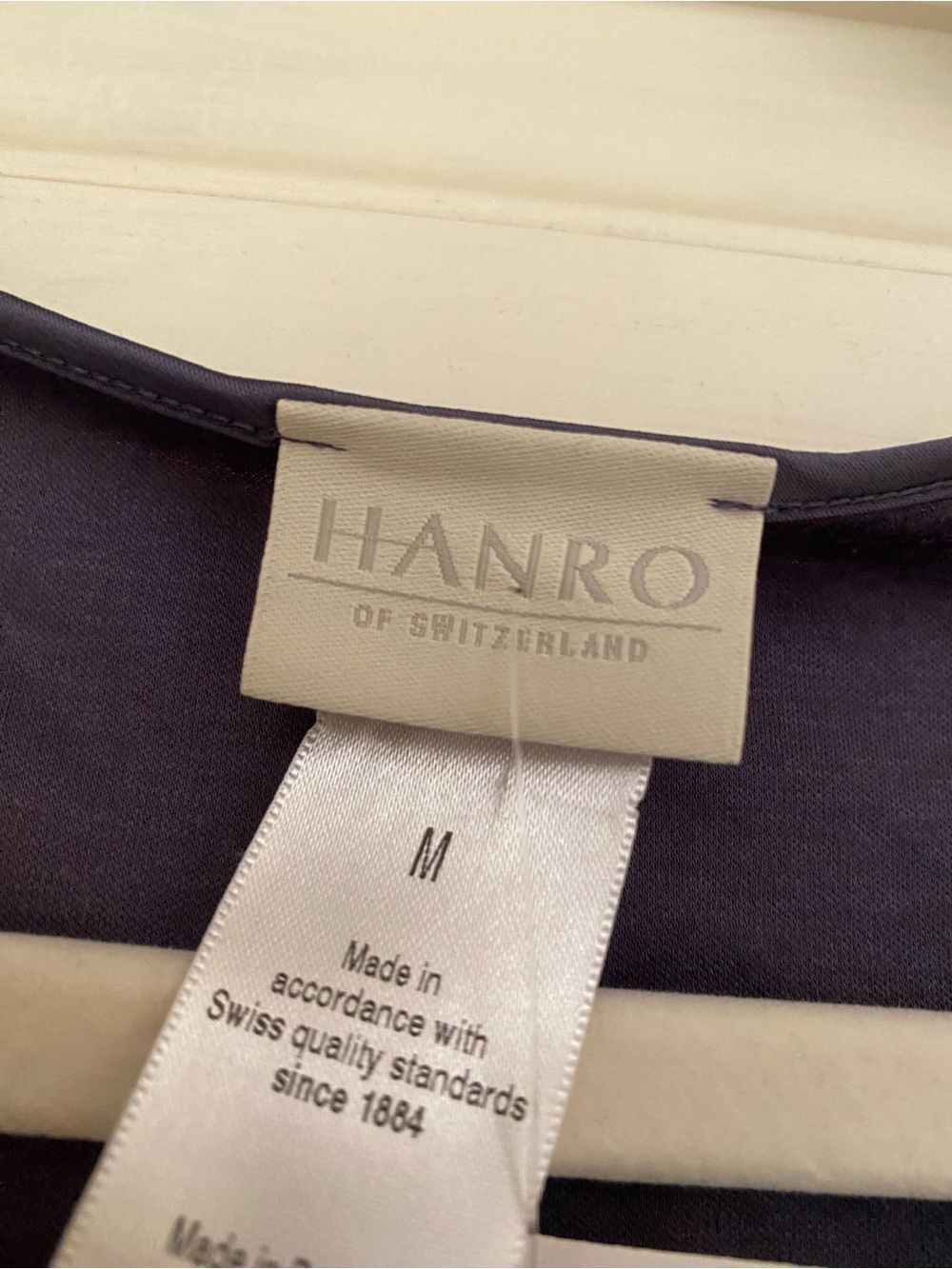 NWT Hanro Luxury Sleepwear 100% Cotton Tank Gown With Lace V-Neck Trim Purple M - Picture 6 of 12